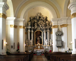 Interior view of the Piarist Church (photo from www.vpg.sulinet.hu)